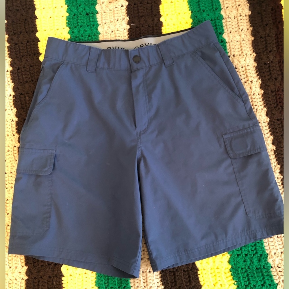 orvis blue shorts elastic waist size 32 men